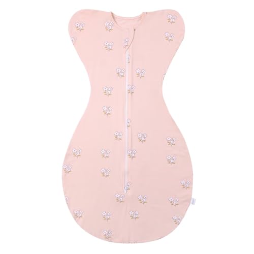 Image of LOVABYLUCK Baby Transition Swaddle - Arms Up Swaddle with 2-Way Zipper - Sleep Sack 0.5 TOG Pink Large 6-9 Months