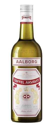 Aalborg Taffel Akvavit 45% 70cl – Dänemarks meistverkaufter Aquavit mit einzigartiger Kümmelnote und feurigem Geschmack,...