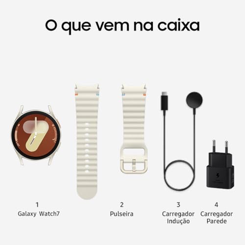 Samsung Galaxy Watch7 Smartwatch 44mm Bluetooth, Galaxy AI, Tela em Cristal de Safira, GPS de Dupla
