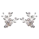 LALAFINA Hebillas para Zapatos de Novia Clip de Perlas y Cristales, Accesorios Decorativos para Tacones Altos, Material Abs y Hierro, Perfectos para Fiesta y Boda