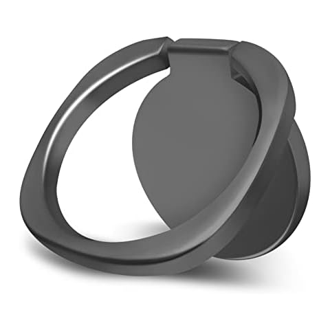 Naiadiy Zinc Alloy Cell Phone Ring Holder Finger Ring Stand, 360 Degree Rotation Kickstand Grip Holder (Square/Black) Cover