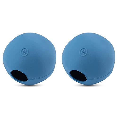 Beco Dog Ball - Eco Friendly Natural Rubber Hollow Chew Toy for Dogs - Extra Strong - Medium - Blue (Pack of 2)