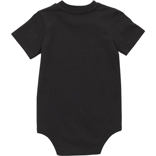 Carhartt Unisex Short Sleeve Romper with Pocket Short Sleeve and Pocket, Black, 12M, Black, 12 Months
