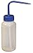 Vestil BTL-WW-8B Wide Mouth Low Density Polyethylene (LDPE) Round Squeeze Wash Bottle with Blue Cap, 8 oz Capacity, Translucent