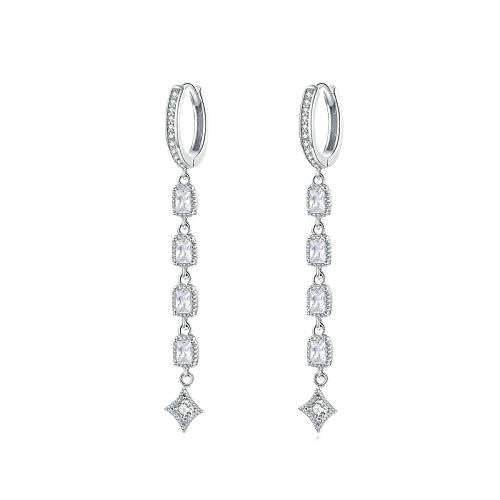Boucles d'oreilles longues géométriques de mariage pour femme