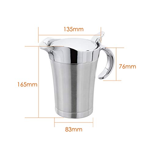 Foto von VOSAREA Sauciere Edelstahl Isolier Soßen Kanne Soßenschüssel Soßiere für Küche Restaurant BBQ 750ml (Silber)