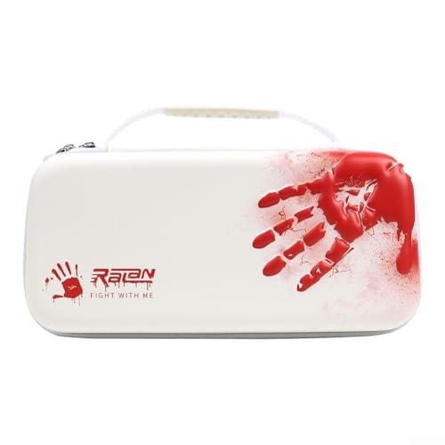 Funda Switch 2 impermeable bolsa de transporte con asa para cables y accesorios blanco rojo