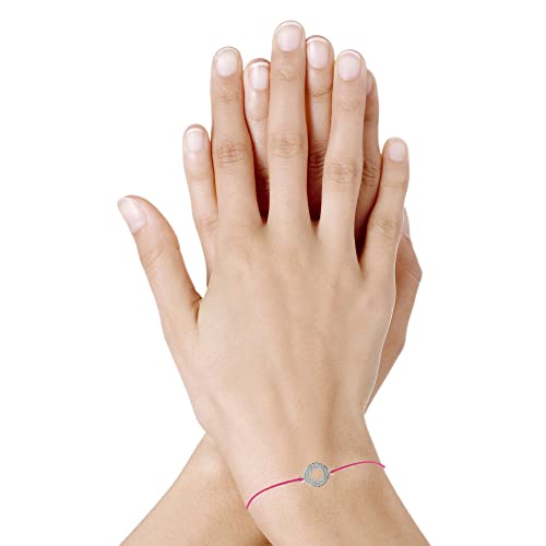 Bracelet Lien Argent 925 avec Médaille Porte Chance Les Poulettes Bijoux et Strass