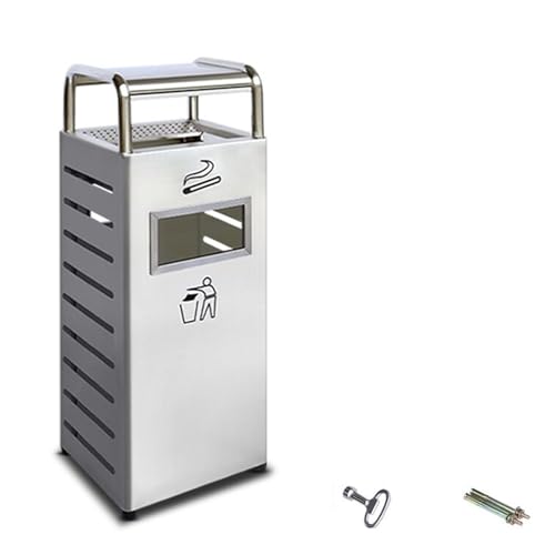 Gbpldmaq Outdoor Aschenbecher Edelstahlbehälter Weiß