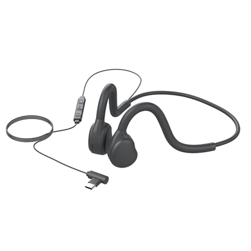 Type-C Wired Headphones with Air Conduction Open Ear Headphones and Built-in Microphone Suitable for Outdoor Activities