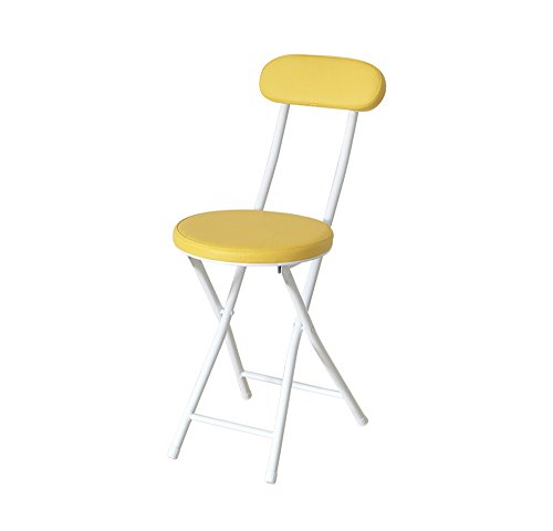 ZHDWM Folding Chairs/Home Outdoor Chair/Leisure Back Office/Round Stool 24 * 35 * 76cm Folding chair (Color : Yellow)