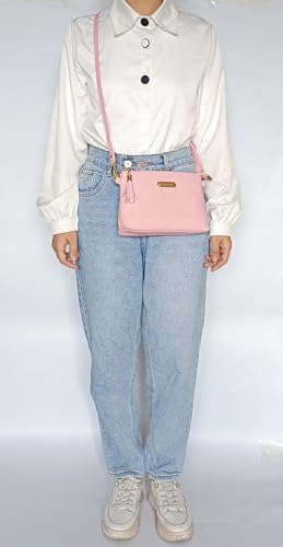 PORT&LOTUS Casual Crocodile Pattern Crossbody Bags Tassels Zipper Shoulder Bag Ladies Purses for Women4