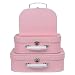 Jewelkeeper Paperboard Suitcases, Set of 3 – Nesting Storage Gift Boxes for Birthday Wedding Easter Nursery Office Decoration Displays Toys Photos – Soft Baby Pink Design