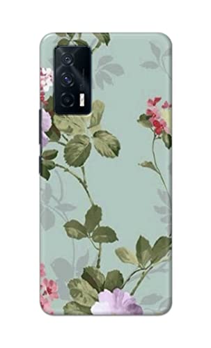 Image of Printed Hard Back Cover Case for Vivo iQOO 7 5G Back Cover (Floral Painting) -203