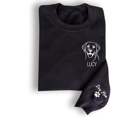 Personalized Dog Mom Sweatshirt, Custom Pet Portrait Sweater with Dog Name, Unique Pet Lover Gifts for Women, Customized Gift, Personalized Pet Name Sweater 12