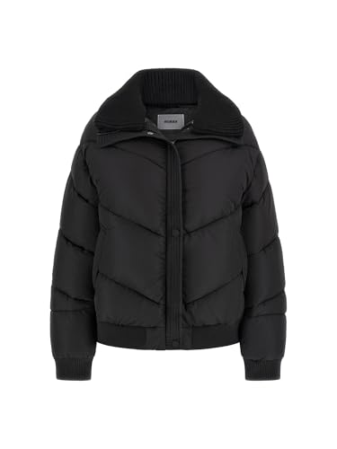 Veste noir GUESS Dora avec col en maille amovible pour femme
