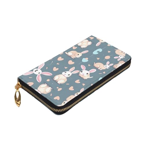 Cartoon cute bunny Long Zip Clutch Wallet - Unisex Phone Case with Credit Card Slots, Coin Compartment, Cash Slot3