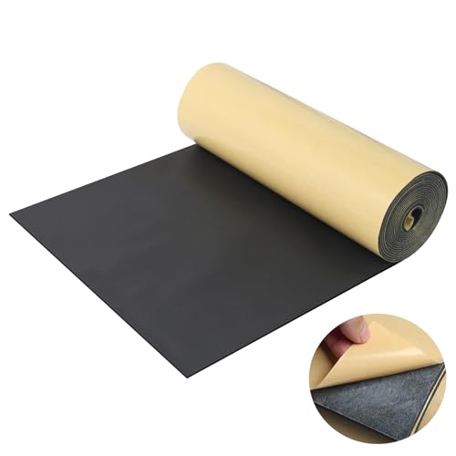Eunice Sponge Neoprene Foam Sheet with Adhesive, 12 in x 118 in x 1/16 in