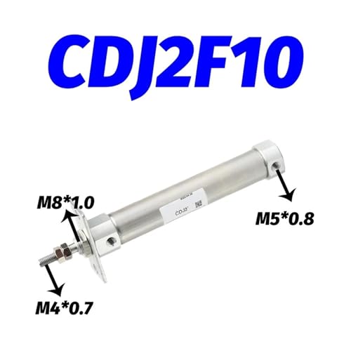 Microcilindro neumático CDJ2KB10 con vástago antigiro y carrera de 80mm 4