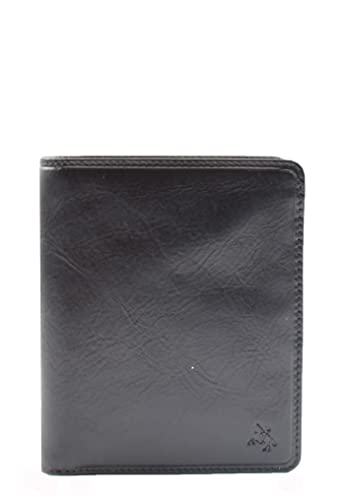 Portefeuille en cuir véritable homme Hol1949 noir poche M casual