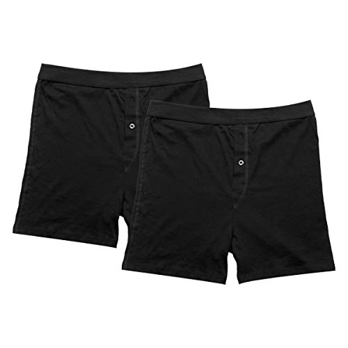 Jack & Jill Men's Boxer Shorts Knit Black 2-Pack 100% Cotton