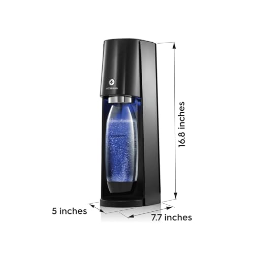 Image of SodaStream E-TERRA Sparkling Water Maker (Black) with CO2 and Carbonating Bottle