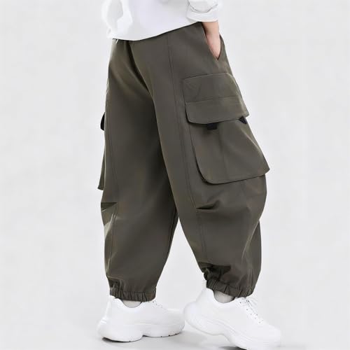 Pantalon cargo de jogging garçon noir en coton survêtement enfant - 4