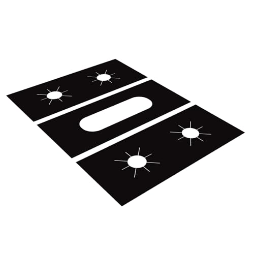 Gdfnmogo Protector de fibra de vidrio para estufa de gas para cocinas de 5 quemadores, almohadilla de limpieza de cocina no resistente al calor, 53,3 x 27 cm, paquete de 3, color negro