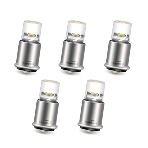 Ruiandsion MF6 Mini LED Indicator Bulb 6-32V Dashboard Light Bulbs White Interior Light Bulb Indicator Panel Light (Pack of 5)