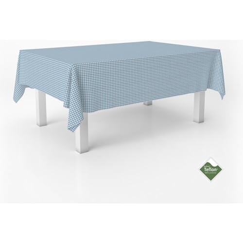 ECOMMERC3 | Mantel Antimanchas Vichy para Mesa Rectangular Tamaño 100x140 cm - Mantel Vichy Tacto Extrasuave e Impermeable Color Azul