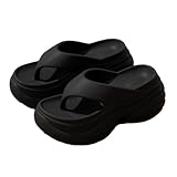 Avilego (アビレゴ) 快適 ビーチサンダル レディース 軽量 厚手 ソール スリッパ 滑り止め シャワー バスルーム ビーチ スライドサンダル 2025 ブラック 5.5~6.5 レディース/4.5~5 メンズ, ブラック///ホワイト, 36/37.5 EU