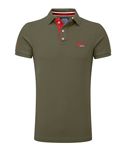 M.Conte Camisa Polo para Hombre Manga Corta de piqué algodón M L XL XXL XXXL Romano (XXXL, Verde Militare)