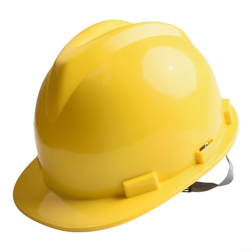 Casco de seguridad para construcción de material ABS ligero con ajuste fácil (amarillo)