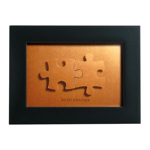 Product Image of the IGREAN We Fit Together Puzzle Paper Cut Art Bronze Gift for 8th Anniversary