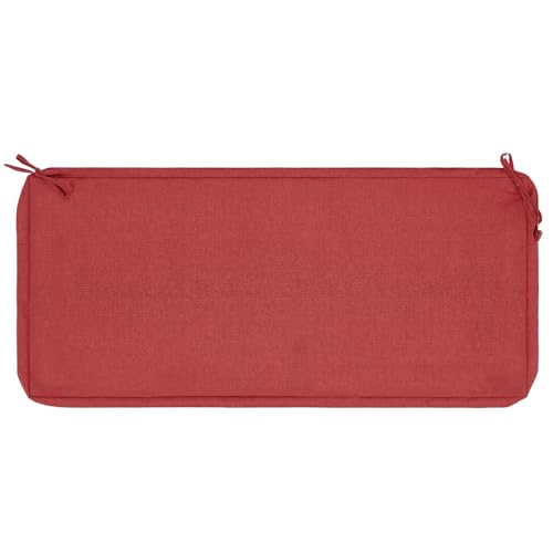 IN4 Care Outdoor Bench Cushion Cover for Patio Furniture,42x18x3 Inch, Water Resistant Swing/Loveseat Cushion Slipcover with Ties for Balcony Porch Garden (Replacement Cover Only), Sangria Red