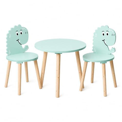Acomoda Textil   Set Infantil de Mesa y 2 Sillas para Niños, Conjunto de Muebles para Dormitorio, Sala de Juegos o Guardería, Ideal para Dibujar, Leer, Estudiar, Jugar y Manualidades. (Azul Turquesa)