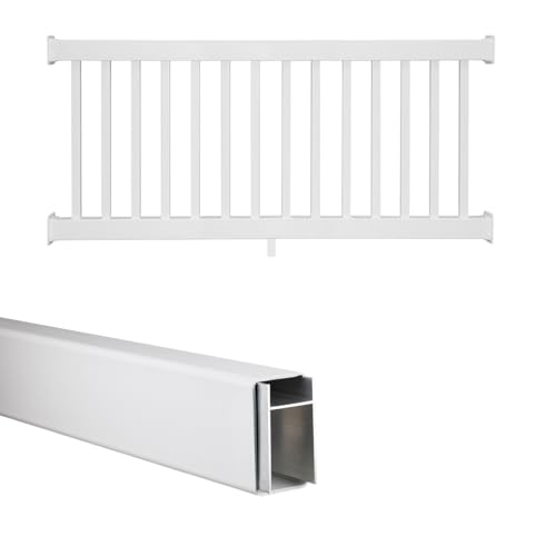 Weatherables Greenwich Porch and Deck Railing Kit Vinyl Railing Kit for Decks Porches Balconies and More Versatile DIY Outdoor (White 36 x 6)
