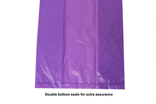 Image of 120 Easy Open & Strong Leak-Proof Poop Bags Dog Waste Bags 13.25 x 9 inch Made in USA .Bags are easier to tie than standard 12 inch bags (Purple)