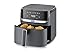 TRU 8-Quart Digital Air Fryer by Select Brands - Family Size, One-Touch Control, 8 Presets - Air Fry Chicken, Meat, Veggies, Fries - Nonstick Pot and Crisping Tray, Auto Shut Off, Matte Gray