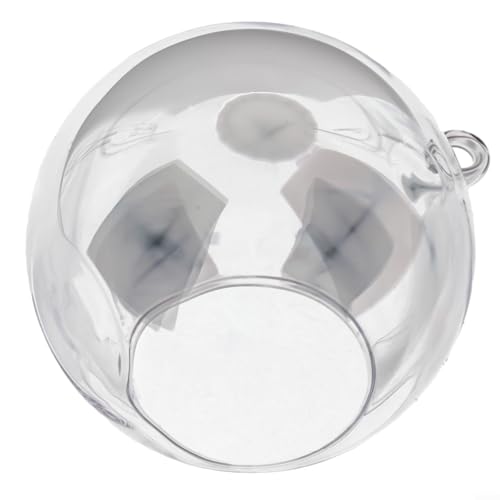 Jarrón colgante de cristal transparente para plantas suculentas o de aire, bola de borosilicato con diseño de boca abierta, base plana, agujero para colgar, elegante (12 cm)