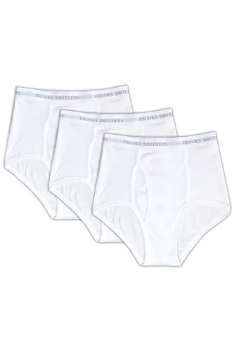 Brooks Brothers Men's Regular Fit Combed Cotton Stretch Briefs Underwear 3 Pack,