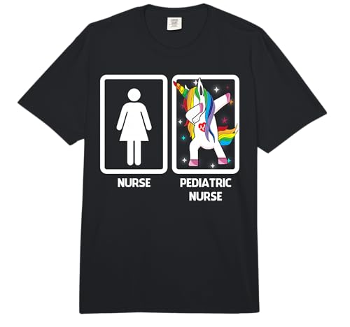 Pediatric Nurse Unicorn Dabbing Funny Pediatric Nursing Comfort Colors Adult Heavyweight T-Shirt
