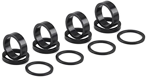 Azarxis Bicycle Headset Spacer 12 Pcs Bike Handlebar Stem Spacers Set Fit 28.6cm Stem for MTB BMX Mountain Road Bikes Cycling 2mm 5mm 10mm (Set01-12 pcs)