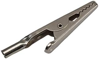 Metal Alligator Clips, Spring Crocodile Clamps Silver Tone for Laboratory Electric Testing Work, Sprung jaw opening for firm hold