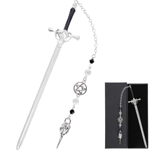 Celavoy Halloween Gothic Sword Bookmark - Unique Crow Charm Metal Book Marks for Women Men Cool Page Mark Birthday Bookish Gifts School Reading Accessories for Students Teachers Lovers Readers
