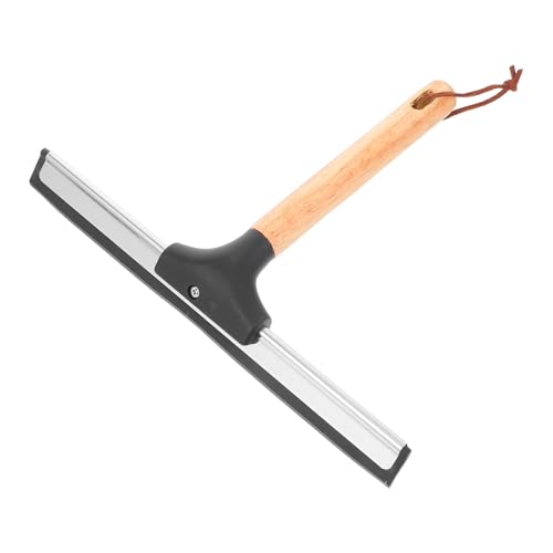 Abaodam 木柄ガラススクイジー 短柄操作簡単 浴室ガラスドアやル用 清掃効率良好 丸角ヘッドで 多用途窓 鏡 壁掃除用