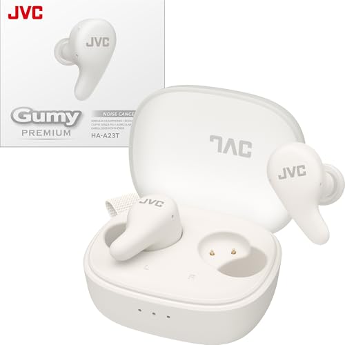 JVC Gumy Premium True Wireless Earbuds Noise Cancelling, Bluetooth 5.4 Headphones 26H Battery, ANC Ambient Mode, Gaming Low Latency, USB-C Case
