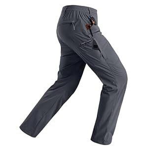 Rapoo Mens Hiking Pants Lightweight Water Resistant Breathable Nylon Cargo Pants with 6 Pockets