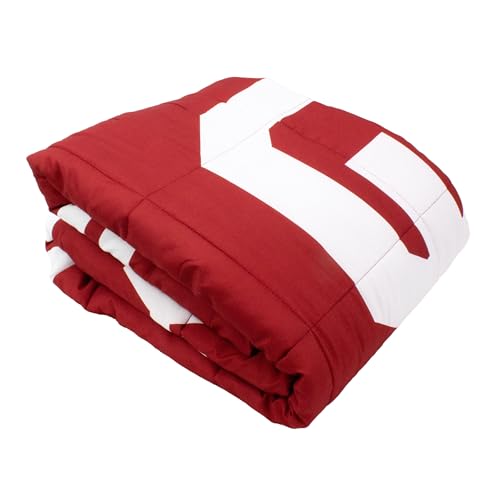 Image of College Covers Everything Comfy Oklahoma Sooners Reversible Big Logo Soft and Colorful Comforter, Queen