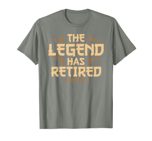 The Legend Has Retired Retirement Humor T-Shirt, Men, Olive Heather, X-Large